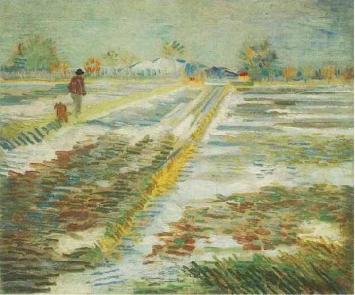 Vincent Van Gogh Landscape with Snow oil painting image